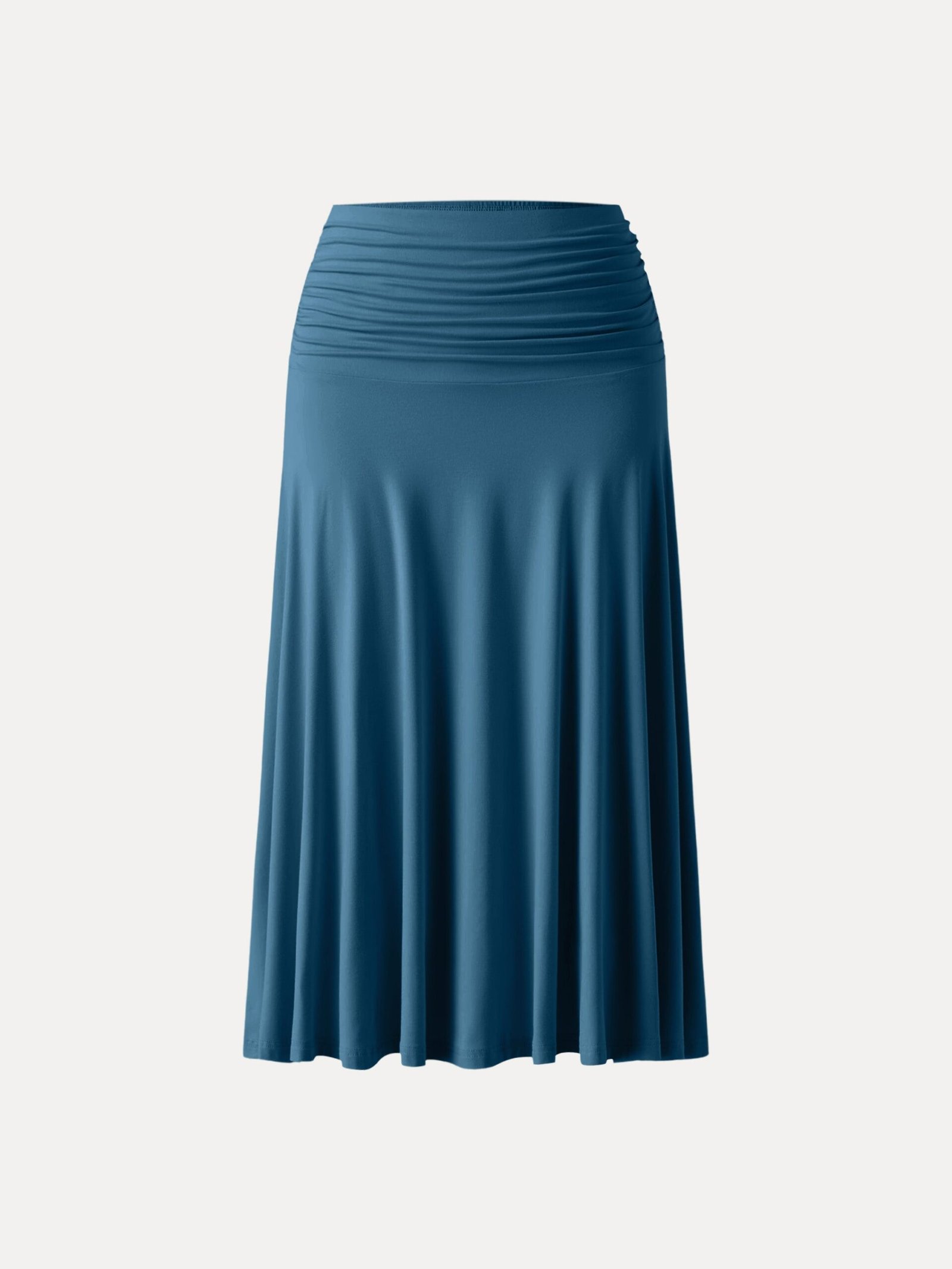 Flowy Side Ruched A-line Midi Skirt - Image 12