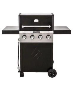Even Embers 4-Burner Propane Gas Grill, 40,000 BTU, Silver/Black