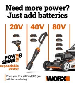 Worx Nitro WG760 40V 21″ Cordless Self-Propelled Lawn Mower with Brushless Motor (Batteries & Charger Included)
